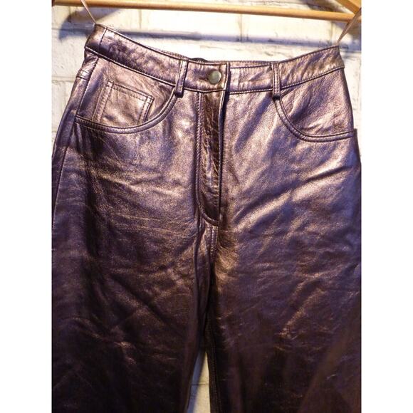 Muubaa x Free People Pewter High Waist Leather Pants 2 NEW - Picture 6 of 13